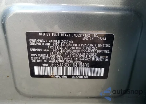 2015 Subaru Forester 2.5I from USA, damaged, VIN JF2SJABC0FH488400